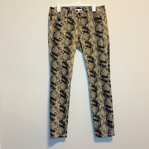 CAbi Snake Print Pants - Black and Tan